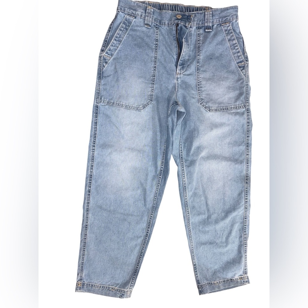 Old Navy High Rise Utility OG Chino Relax fit Pants Denim Size M